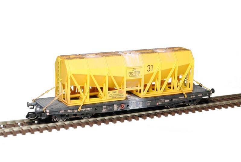 SDV Nádobový vůz Paoj 10 s nástavbou POSISTA ČSD 1:120